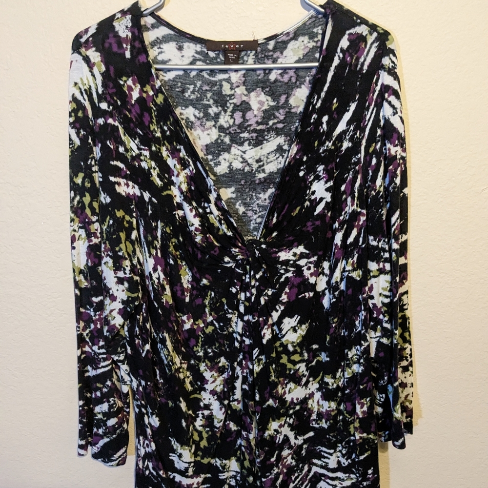 Fever - V-neck 3/4 length sleeve t-shirt - Women's